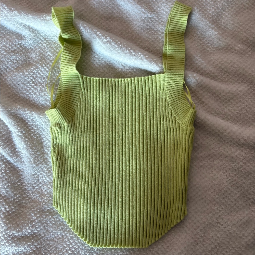 Kendall & Kylie Light Green Ribbed Top